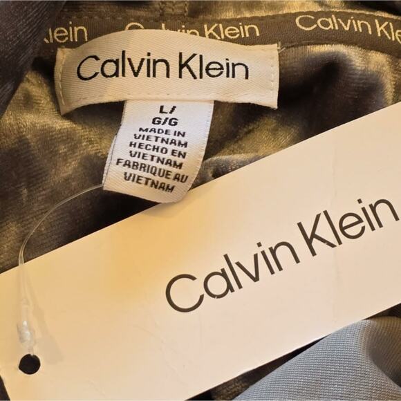 Calvin Kline crushed Velvet Hoodie in Grafite size LG new - Picture 4 of 7